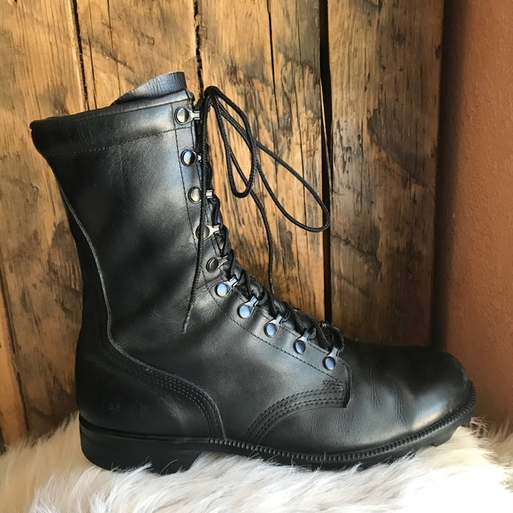 Leather combat boots men\u2019s 10.5